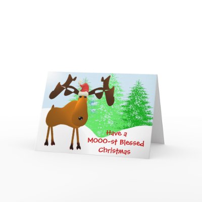 Have a MOOO-st Blessed Christmas Greeting Card by samack