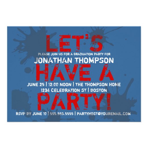 Have a Party Grunge Graduation Party Invitation