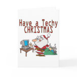 have a techy christmas computer geek santa card