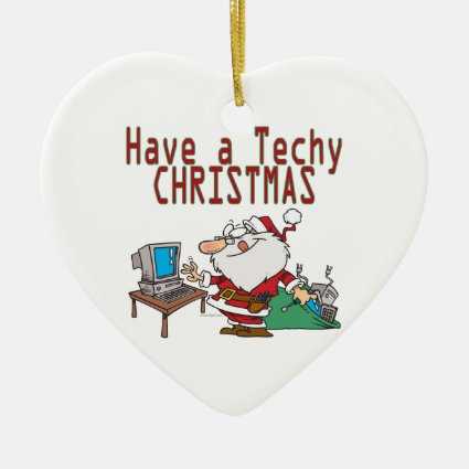 have a techy christmas computer geek santa ornaments