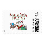 have a techy christmas computer geek santa postage