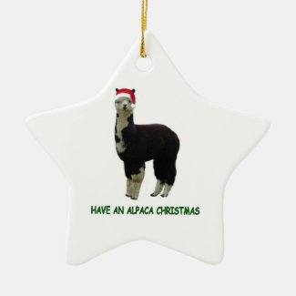 Have an alpaca Christmas Double-Sided Star Ceramic Christmas Ornament