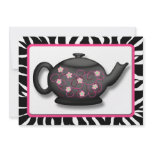 Have Tea With Me ~ Chic Zebra Print Invitations