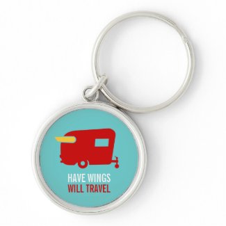 Have Wings Will Travel - Vintage Camping Keychain zazzle_keychain