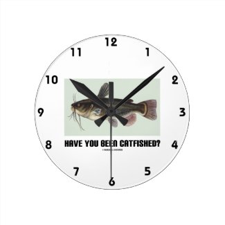 Have You Been Catfished? (Catfish Illustration) Wall Clocks