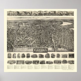 Haverhill, MA Panoramic Map - 1914 Posters
