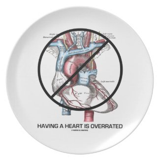 Having A Heart Is Overrated (Heart Cross-Out) Party Plate
