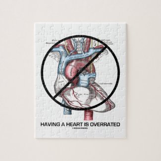 Having A Heart Is Overrated (Heart Cross-Out) Jigsaw Puzzle