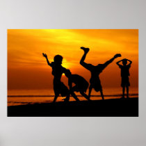Having Fun At Sunset Posters
