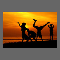Having Fun At Sunset posters