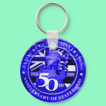 Hawaii 50th Keychain