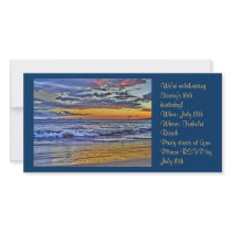 Hawaii beach photo invitation photo card