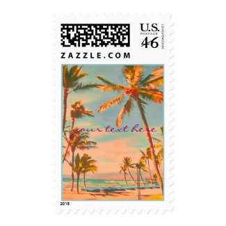 Hawaii Beach Scene/DIY postage stamp