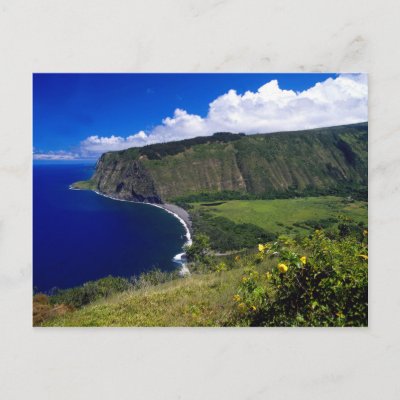 Hawaii Beautiful Beach and Mountains Postcards
