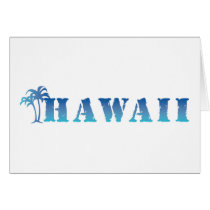 Hawaii blue palm trees cards