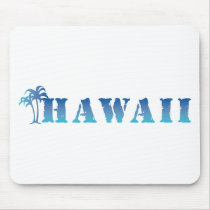 Hawaii blue palm trees mouse pads