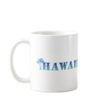 Hawaii blue palm trees mugs