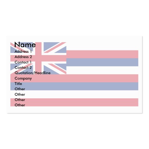 Hawaii Flag Business Card Template