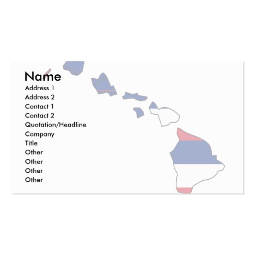 Hawaii Flag Map Business Card