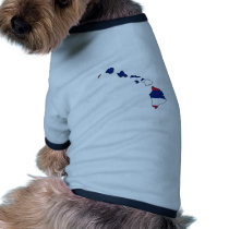 Hawaii Flag Map Doggie T Shirt