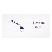 Hawaii Flag Map Customized Photo Card