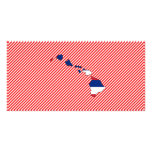 Hawaii Flag Map Picture Card
