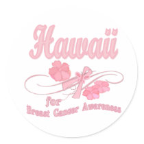 Hawaii for Breast Cancer Awareness Round Sticker