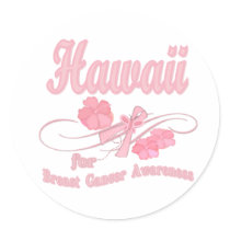 Hawaii for Breast Cancer Awareness Round Stickers