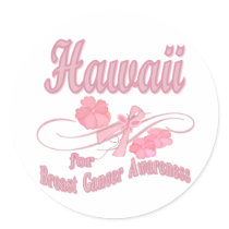 Hawaii for Breast Cancer Awareness Round Sticker