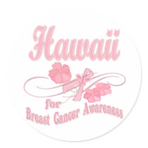 Hawaii for Breast Cancer Awareness Round Sticker