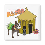 Hawaii French Bulldog Tiki Hula Magnets