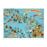 Hawaii Funny Vintage Map Postcard