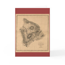 Hawaii Island, 1886, Vintage Hawaiian Map cards by ZephyrusBooks Hawaii Island, 1886, Vintage Hawaiian Map cards