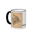 Hawaii Island, 1886, Vintage Hawaiian Map mugs
