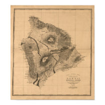 Hawaii Island, 1886, Vintage Hawaiian Map posters by ZephyrusBooks Hawaii Island, 1886, Vintage Hawaiian Map posters