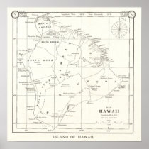 Hawaii Island Vintage Map 1887 Poster at Zazzle