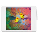 Hawaii Needlepoint with yellow birds cards by eyecontact Hawaii Needlepoint with yellow birds cards