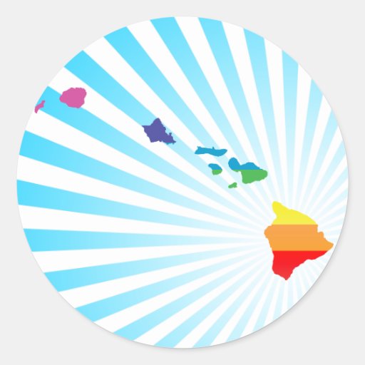 hawaii pride. round sticker Zazzle