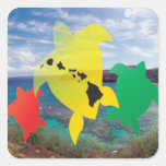 Hawaii Reggae Turtles Square Sticker