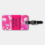 Hawaii Retro Print Pink Luggage Tag