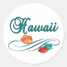 Hawaii Round Stickers