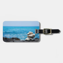 Hawaii Shoreline - White Coral, Black Lava Rocks Bag Tag