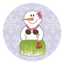 Hawaii Snow Woman Stickers
