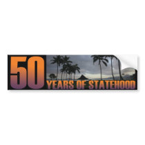 Hawaii statehood 50th anniversary bumper sticker