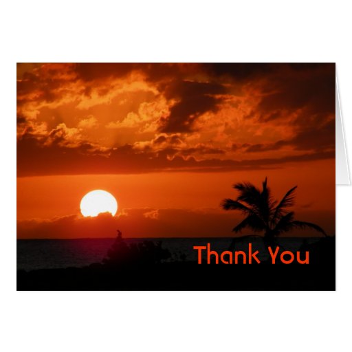 Hawaii Sunset Thank You Card Zazzle