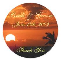 Hawaii Sunset Thank You Stickers