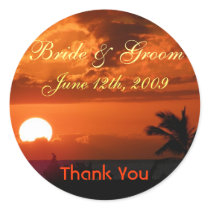 Hawaii Sunset Thank You Stickers #2