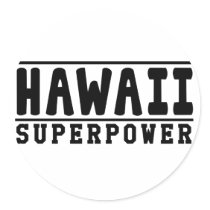 Hawaii Superpower Designs Round Stickers