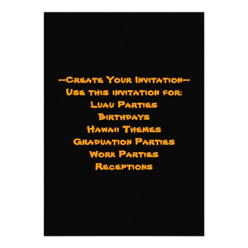 Hawaii tiki theme customizable invitations