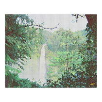Hawaii waterfall Oil Painting posters by Envelope150 Hawaii waterfall Oil Painting posters